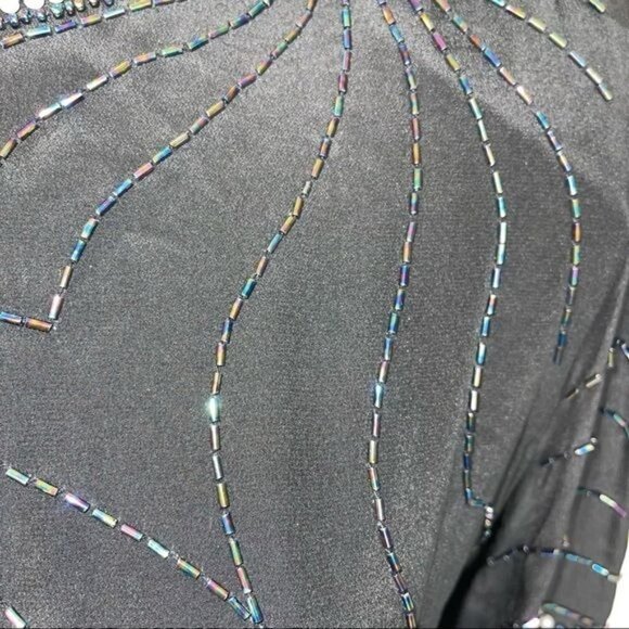 Argenti Notte Beaded Silk Skirt Set Womens Size Medium M Vintage Zipper Black - Picture 11 of 12